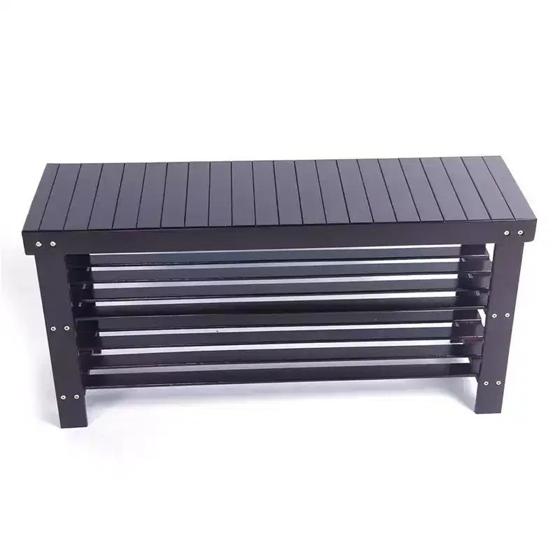 Étagère à Chaussures en Bambou avec Assise - Banc de Rangement 3 Niveaux, Organiseur Multifonctionnel de 90 cm pour Entrée, Couloir et Placard
