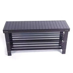 Étagère à Chaussures en Bambou avec Assise - Banc de Rangement 3 Niveaux, Organiseur Multifonctionnel de 90 cm pour Entrée, Couloir et Placard