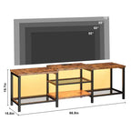 GustoWave Meuble TV Large pour téléviseurs jusqu'à 75 pouces, Centre de divertissement avec prise de courant et 3 étagères de rangement ouvertes
