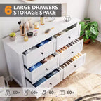 Commode à 6 tiroirs, Meuble de rangement moderne en bois, Meuble TV Console pour salon, entrée