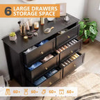 Commode à 6 tiroirs, Meuble de rangement moderne en bois, Meuble TV Console pour salon, entrée