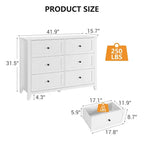 Commode à 6 tiroirs, Meuble de rangement moderne en bois, Meuble TV Console pour salon, entrée