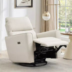 Fauteuil inclinable pivotant, fauteuil à bascule inclinable en cuir PU avec repose-pieds réglable et accoudoir incurvé, canapé inclinable moderne pour salon