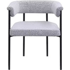 Meridian Furniture, Chaises de salle à manger Malin en tissu bouclé gris, lot de 2