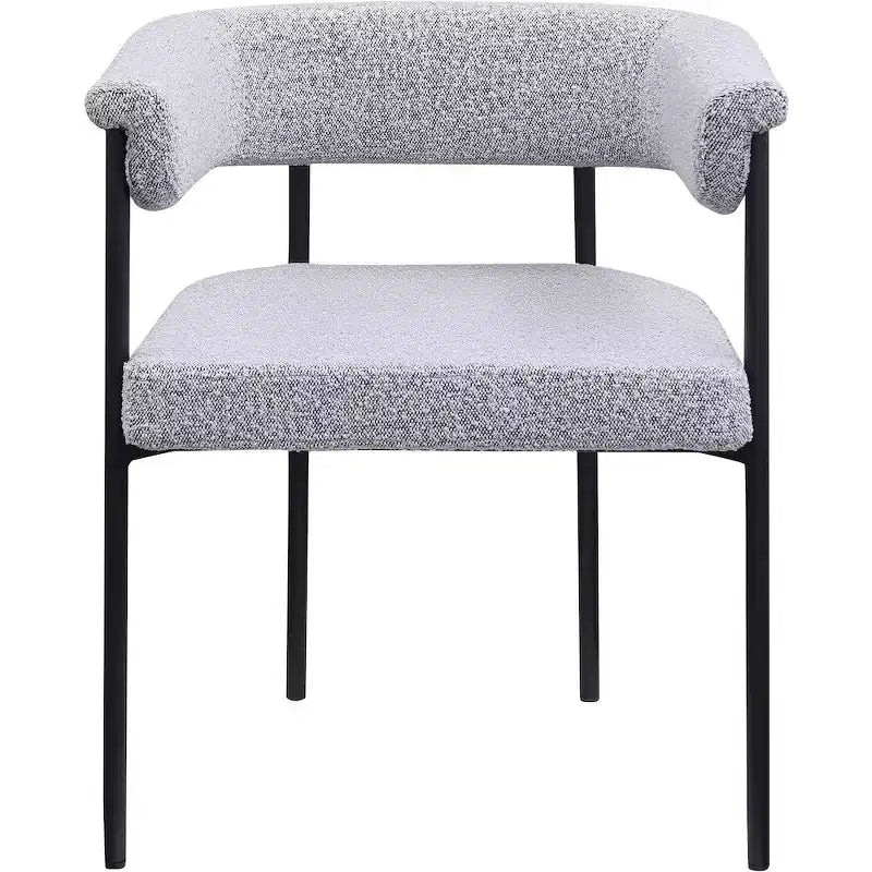 Meridian Furniture, Chaises de salle à manger Malin en tissu bouclé gris, lot de 2