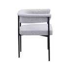 Meridian Furniture, Chaises de salle à manger Malin en tissu bouclé gris, lot de 2