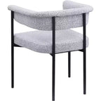 Meridian Furniture, Chaises de salle à manger Malin en tissu bouclé gris, lot de 2