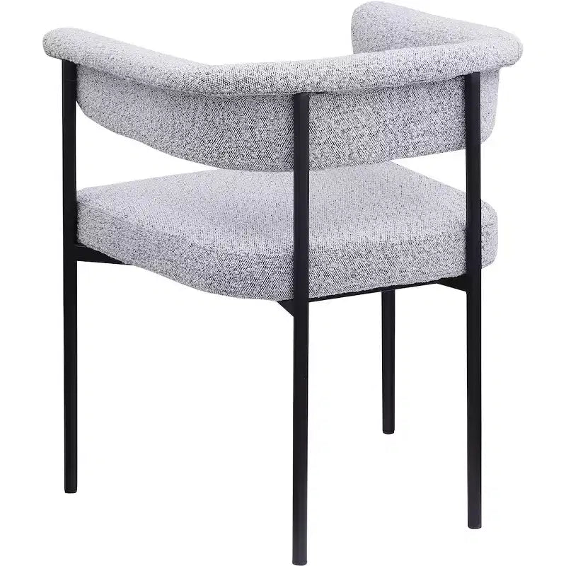 Meridian Furniture, Chaises de salle à manger Malin en tissu bouclé gris, lot de 2