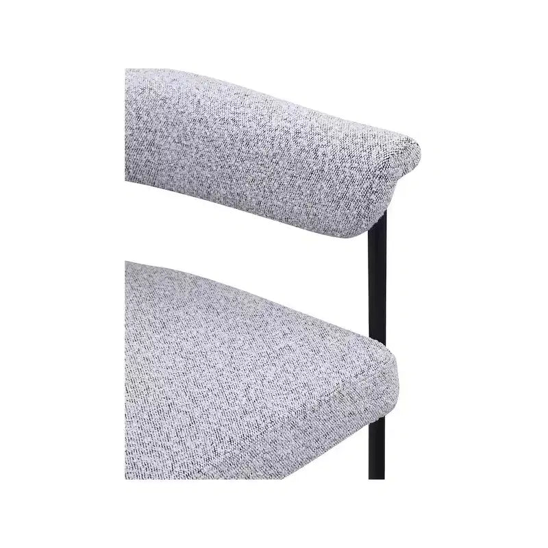 Meridian Furniture, Chaises de salle à manger Malin en tissu bouclé gris, lot de 2