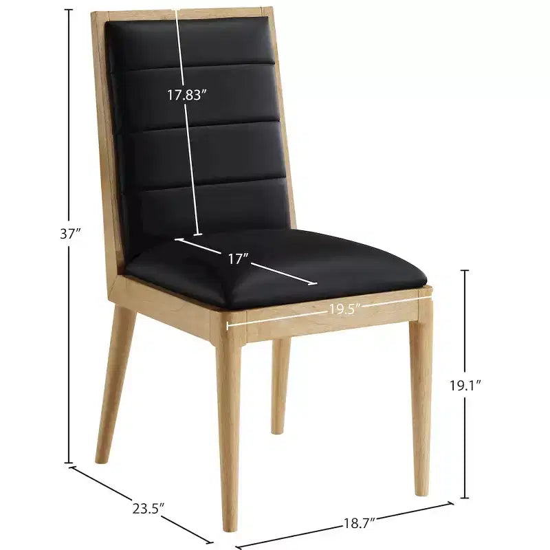 Meridian Furniture, Chaises de salle à manger Bristol en cuir végétalien, Lot de 2