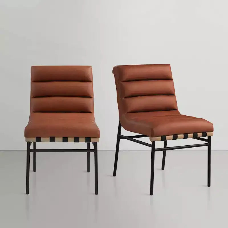 Meridian Furniture, Chaises de salle à manger Burke en cuir végétalien, Lot de 2