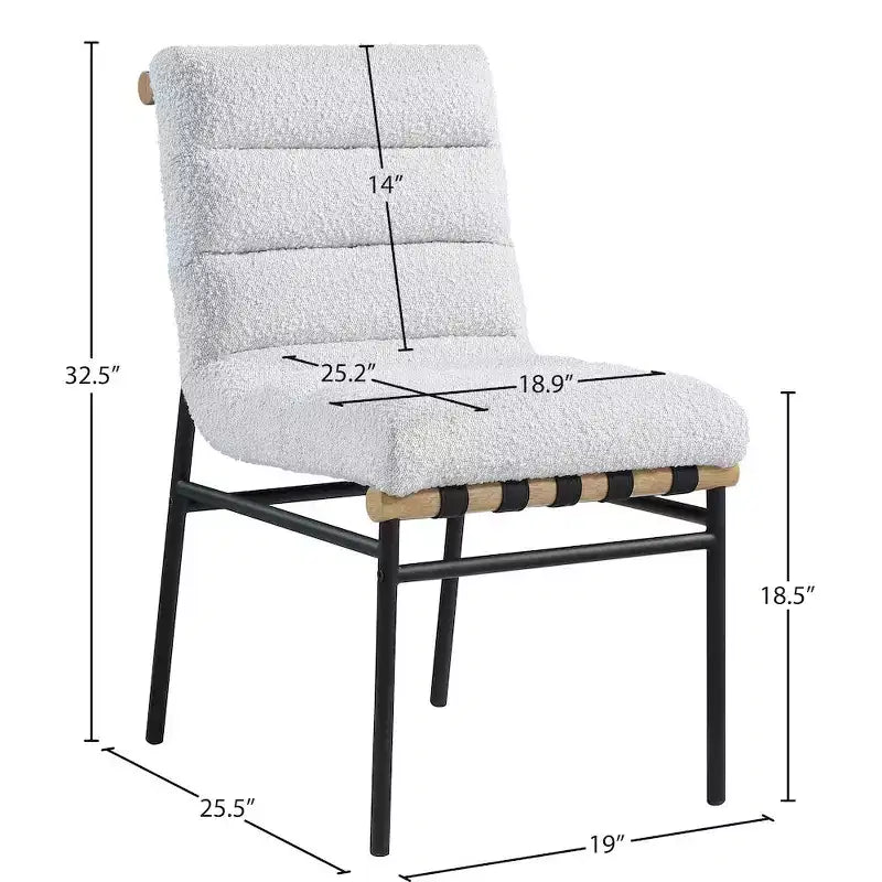 Meridian Furniture, Chaises de salle à manger Burke en cuir végétalien, Lot de 2