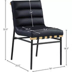 Meridian Furniture, Chaises de salle à manger Burke en cuir végétalien, Lot de 2