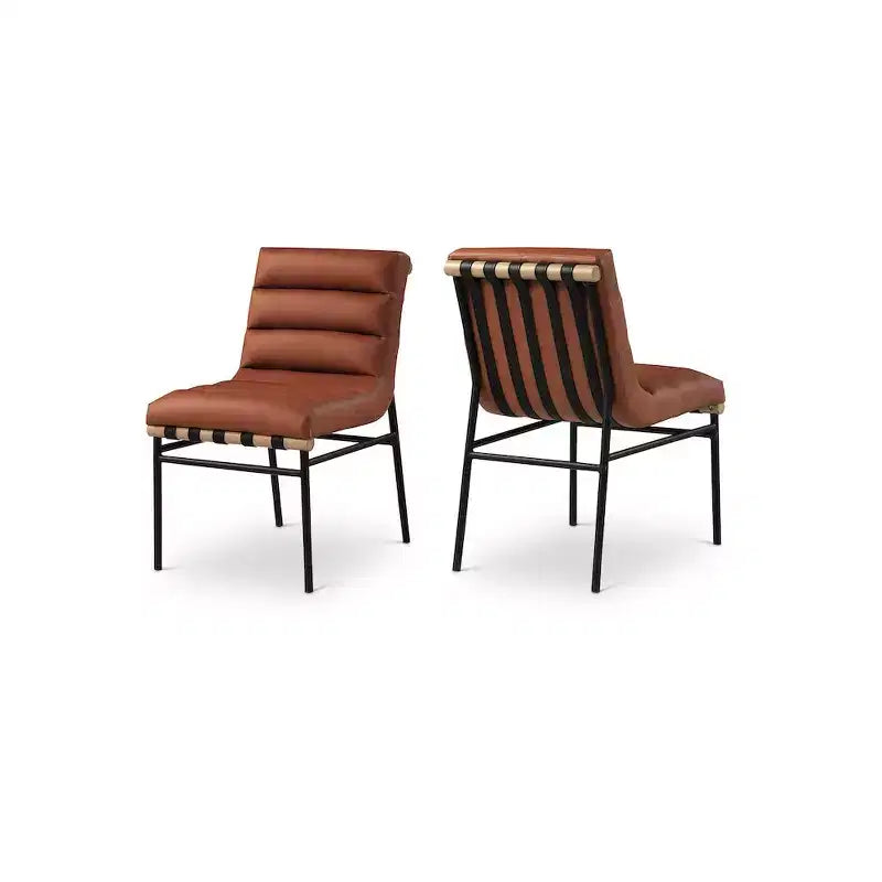 Meridian Furniture, Chaises de salle à manger Burke en cuir végétalien, Lot de 2