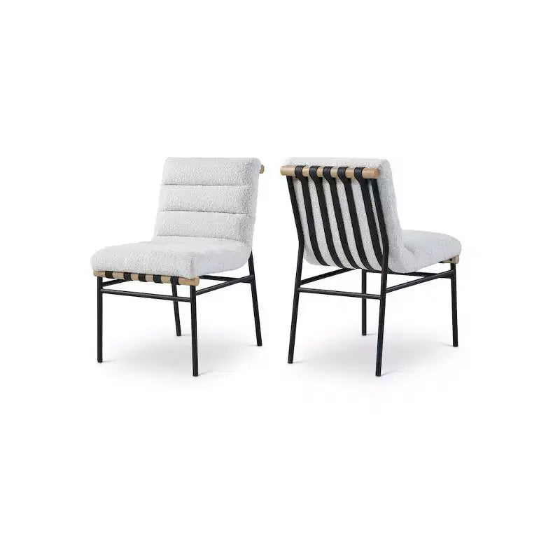 Meridian Furniture, Chaises de salle à manger Burke en cuir végétalien, Lot de 2