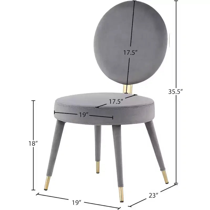 Meridian Furniture, Chaises de salle à manger Brandy en velours, lot de 2