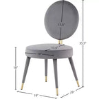 Meridian Furniture, Chaises de salle à manger Brandy en velours, lot de 2