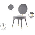 Meridian Furniture, Chaises de salle à manger Brandy en velours, lot de 2