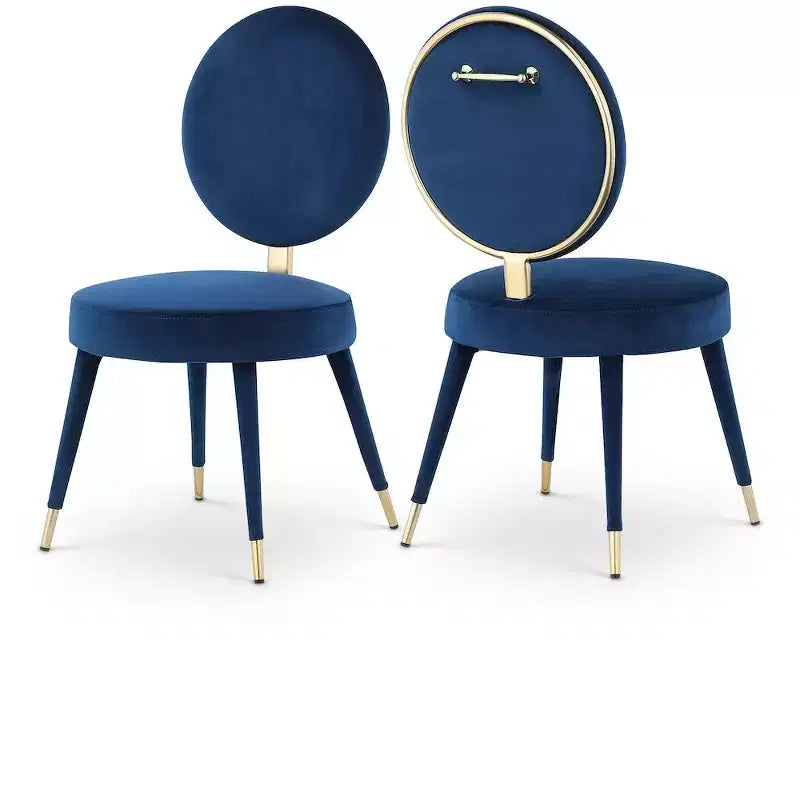 Meridian Furniture, Chaises de salle à manger Brandy en velours, lot de 2