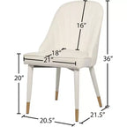 Meridian Furniture, Chaises de salle à manger en velours Belle, lot de 2