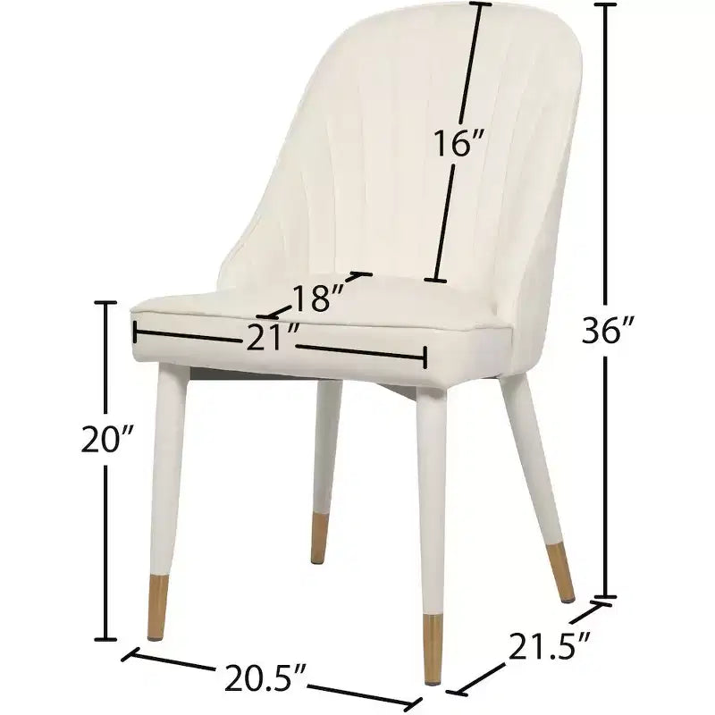 Meridian Furniture, Chaises de salle à manger en velours Belle, lot de 2