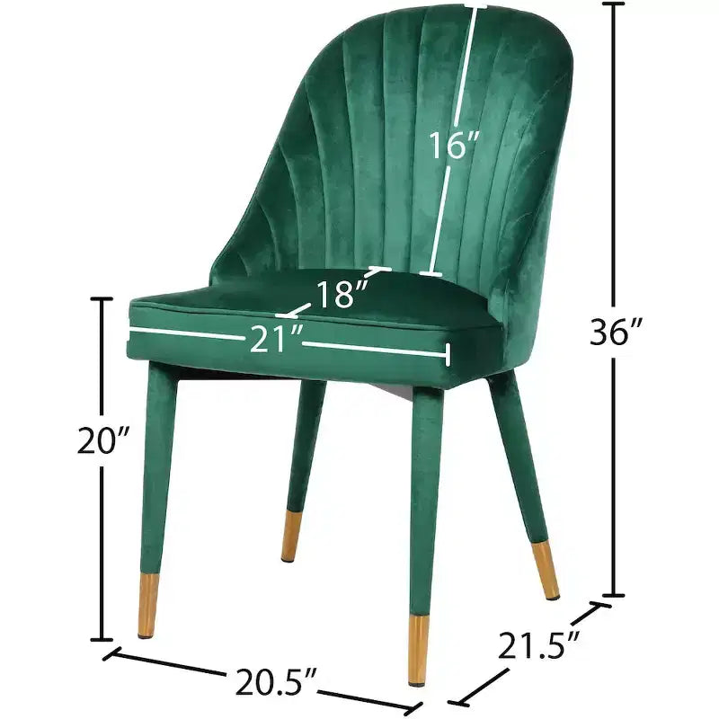 Meridian Furniture, Chaises de salle à manger en velours Belle, lot de 2