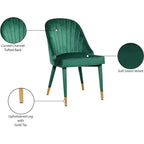 Meridian Furniture, Chaises de salle à manger en velours Belle, lot de 2