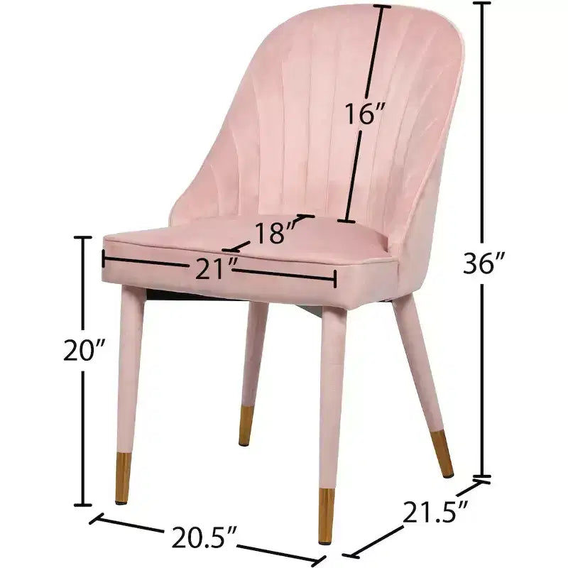 Meridian Furniture, Chaises de salle à manger en velours Belle, lot de 2