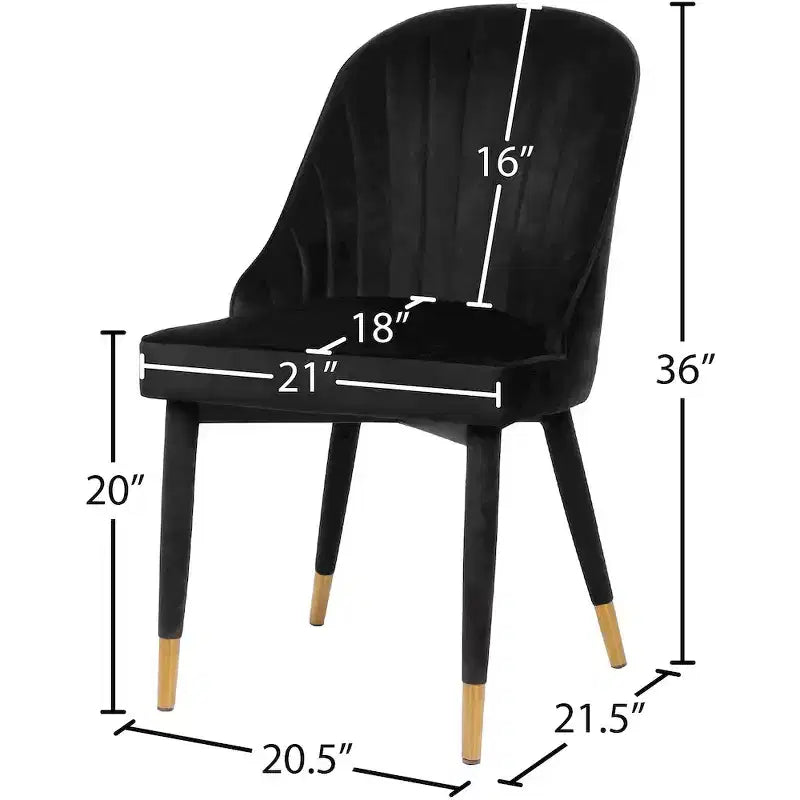 Meridian Furniture, Chaises de salle à manger en velours Belle, lot de 2