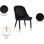 Meridian Furniture, Chaises de salle à manger en velours Belle, lot de 2