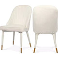 Meridian Furniture, Chaises de salle à manger en velours Belle, lot de 2