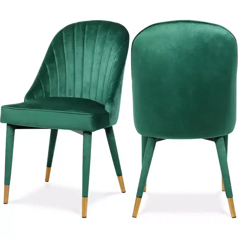 Meridian Furniture, Chaises de salle à manger en velours Belle, lot de 2
