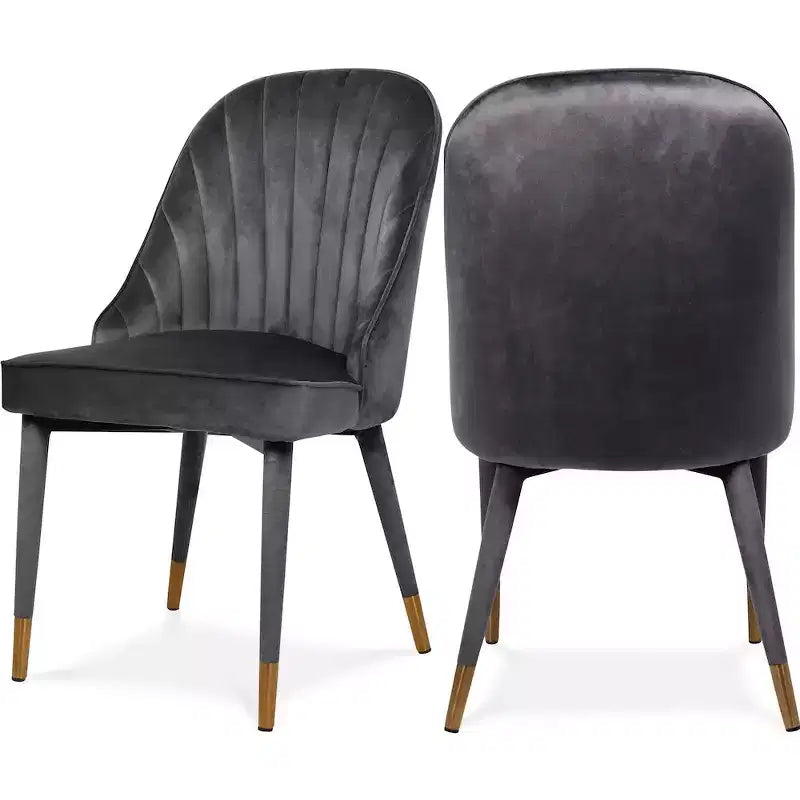 Meridian Furniture, Chaises de salle à manger en velours Belle, lot de 2
