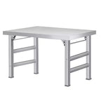 Table pliante en acier inoxydable - Table de travail professionnelle pour maison, cuisine, restaurant, garage, camping, poste de travail pliable en acier inoxydable pour l'extérieur