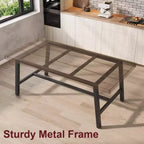 Table à manger industrielle pour 6-8 personnes, table de cuisine en bois de 180 cm de long avec cadre métallique robuste et finition noire – 6 places, comptoir rectangulaire pour le dîner