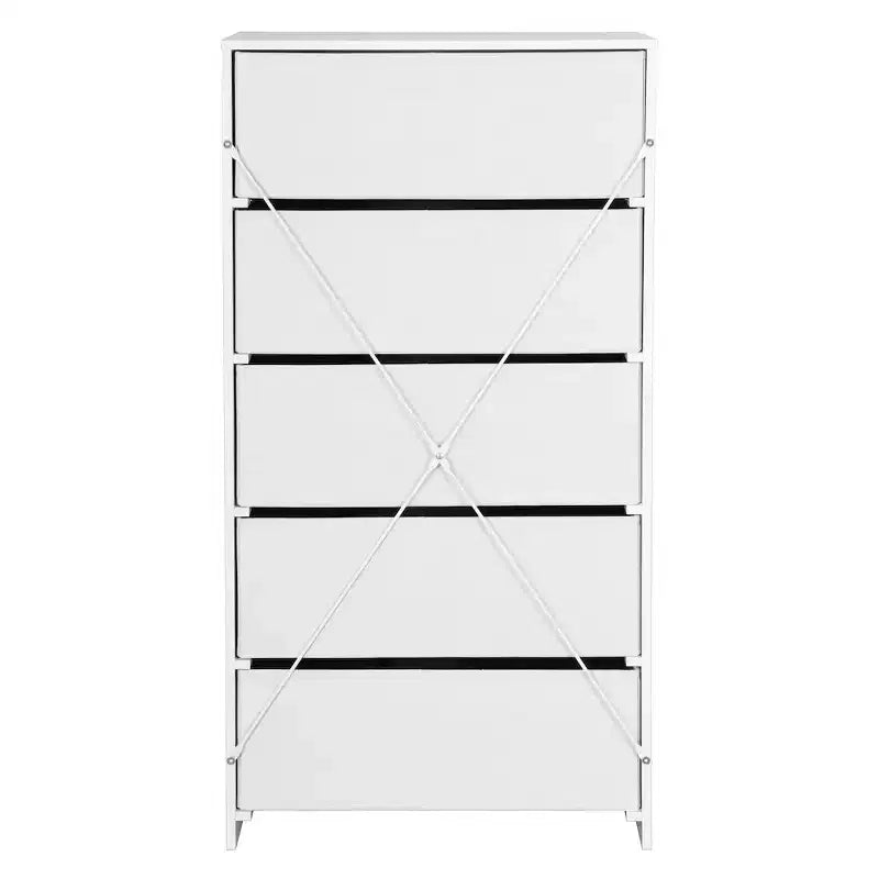 Techni Home, commode à 5 tiroirs avec grands tiroirs en tissu