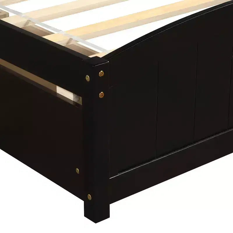 Lit plate-forme blanc double avec deux tiroirs, design moderne, espace de rangement supplémentaire