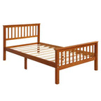 Lit plateforme double en bois avec tête et pied de lit Chêne