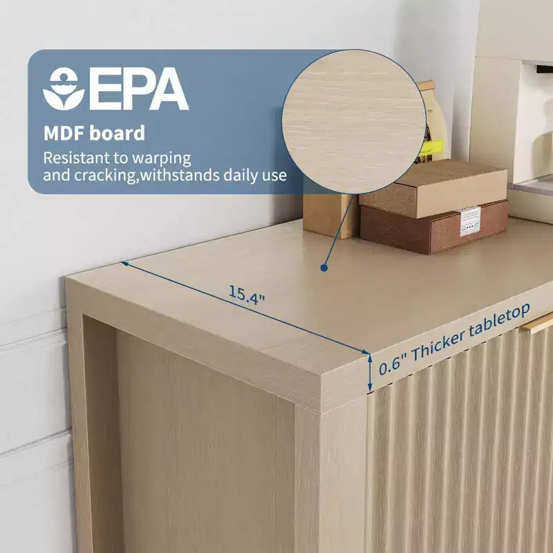 Meuble TV pour Téléviseur 65 Pouces, Meuble TV Robuste avec 2 Armoires et Étagères Ouvertes, Console TV Média, Meuble Console TV et Média en Bois