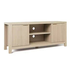 Meuble TV pour Téléviseur 65 Pouces, Meuble TV Robuste avec 2 Armoires et Étagères Ouvertes, Console TV Média, Meuble Console TV et Média en Bois