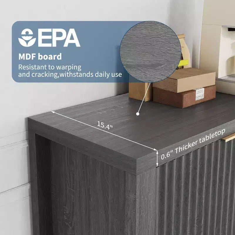Meuble TV pour Téléviseur 65 Pouces, Meuble TV Robuste avec 2 Armoires et Étagères Ouvertes, Console TV Média, Meuble Console TV et Média en Bois