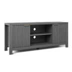 Meuble TV pour Téléviseur 65 Pouces, Meuble TV Robuste avec 2 Armoires et Étagères Ouvertes, Console TV Média, Meuble Console TV et Média en Bois