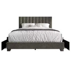 Lit rembourré avec rangement Olean de Home Design