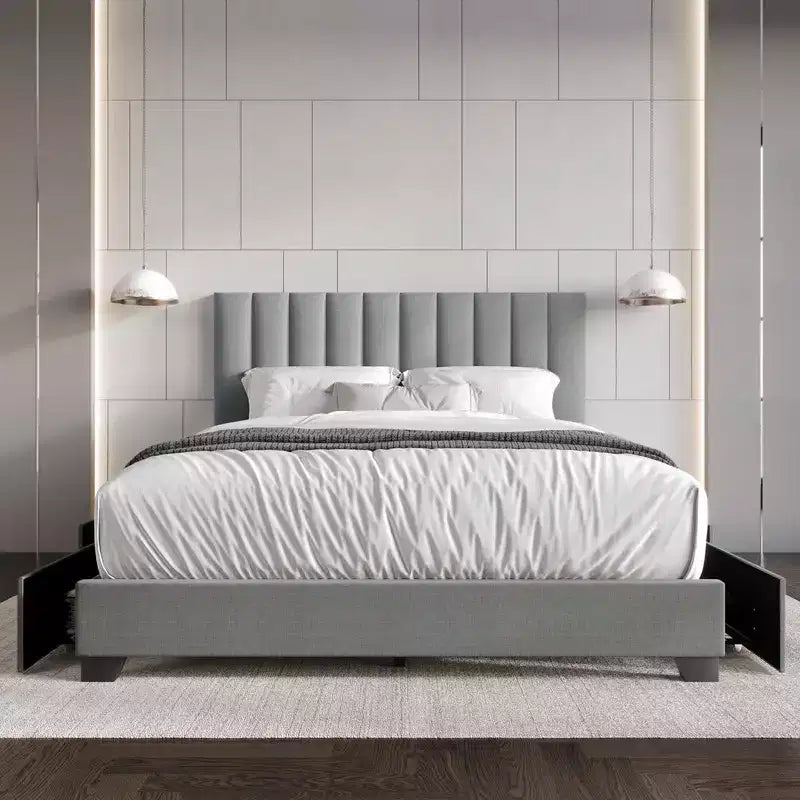 Lit rembourré avec rangement Olean de Home Design