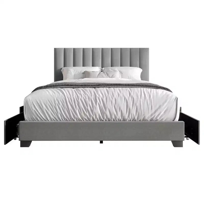 Lit rembourré avec rangement Olean de Home Design