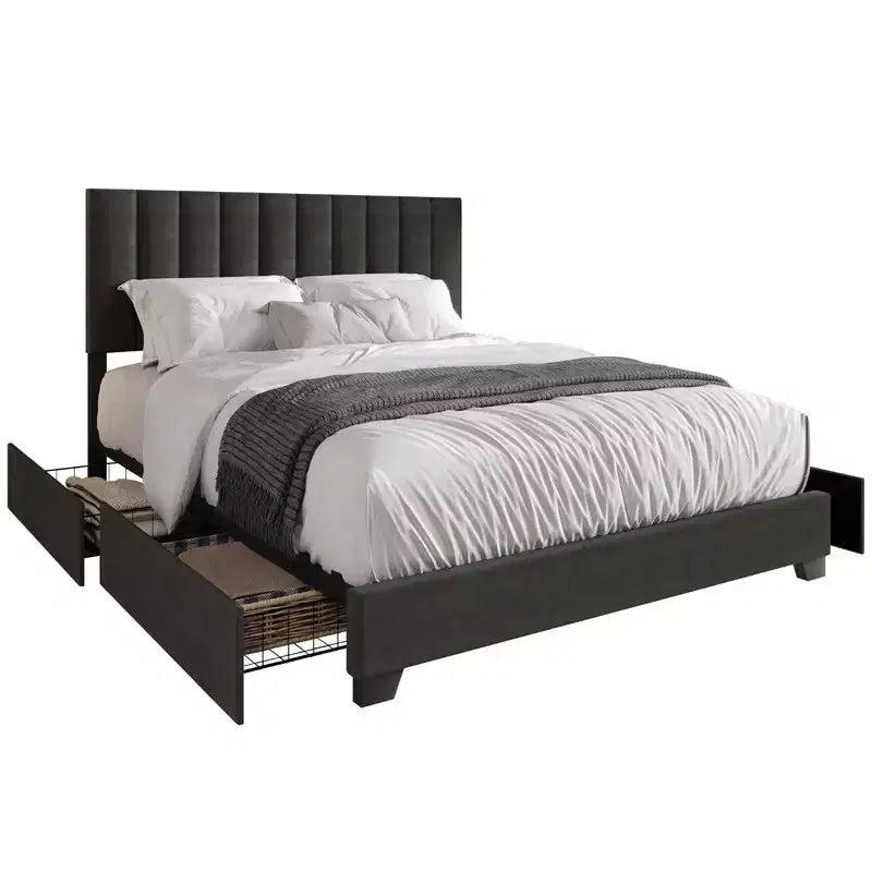 Lit rembourré avec rangement Olean de Home Design