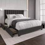 Lit rembourré avec rangement Olean de Home Design