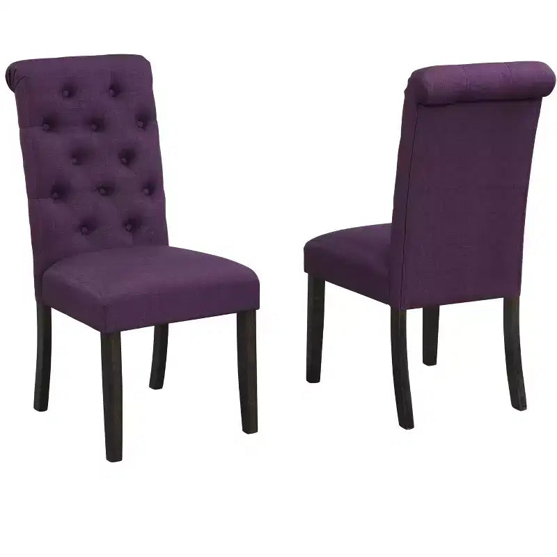 Okak Chaises de salle à manger modernes en bois massif avec dossier capitonné de luxe, lot de 2, chaises d'appoint rembourrées pour salon/salle à manger