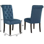 Okak Chaises de salle à manger modernes en bois massif avec dossier capitonné de luxe, lot de 2, chaises d'appoint rembourrées pour salon/salle à manger