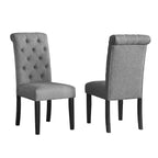 Okak Chaises de salle à manger modernes en bois massif avec dossier capitonné de luxe, lot de 2, chaises d'appoint rembourrées pour salon/salle à manger